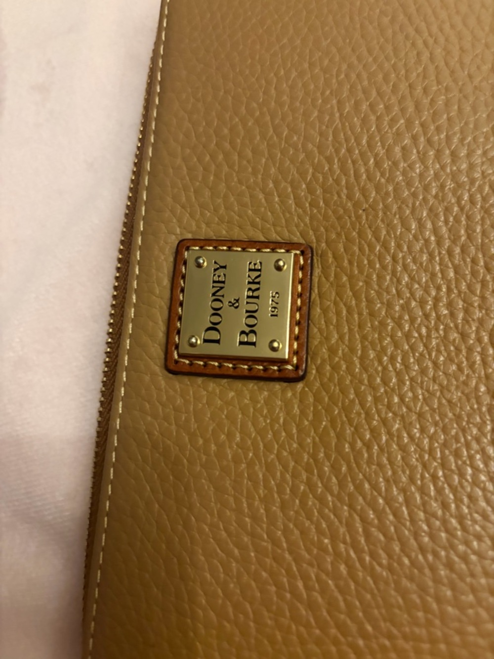 Dooney & Bourke Pebble Grain Folded Zip Wristlet - tan - Picture 2 of 6
